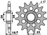 Cenový Hit PBR řetězové kolo přední 2078 14 18NC APRILIA 1000 / BMW F 650/800 (JTF704.14) (pouze PBR) (MADE IN ITALY)